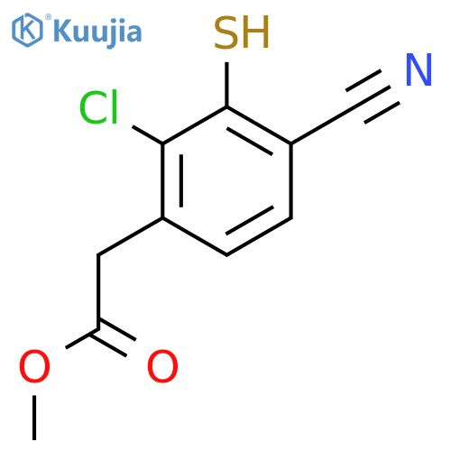 Methyl 2-chloro-4-cyano-3-mercaptophenylacetate structure