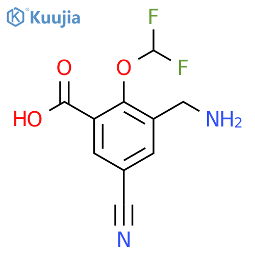 3-Aminomethyl-5-cyano-2-(difluoromethoxy)benzoic acid structure