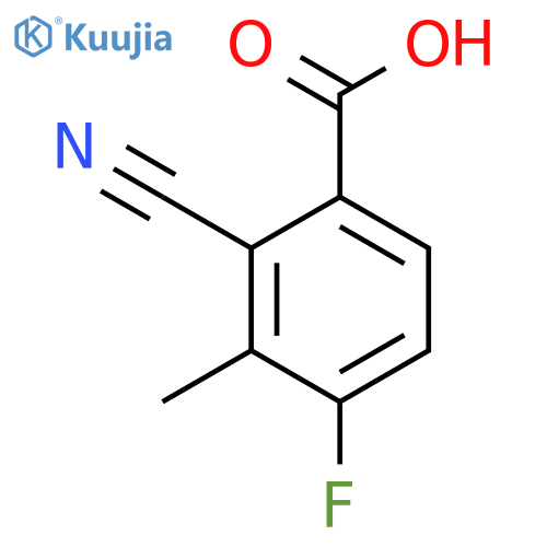2-Cyano-4-fluoro-3-methylbenzoic acid structure