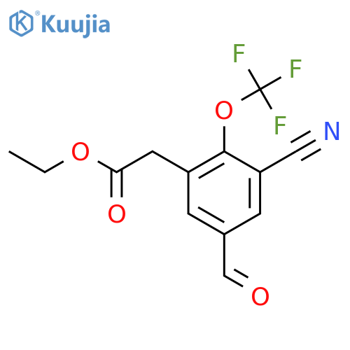 Ethyl 3-cyano-5-formyl-2-(trifluoromethoxy)phenylacetate structure