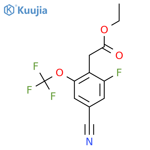 Ethyl 4-cyano-2-fluoro-6-(trifluoromethoxy)phenylacetate structure
