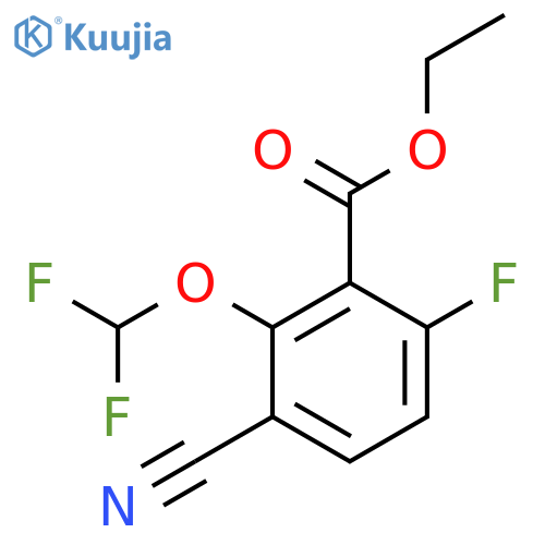 Ethyl 3-cyano-2-difluoromethoxy-6-fluorobenzoate structure