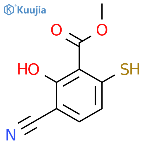 Methyl 3-cyano-2-hydroxy-6-mercaptobenzoate structure