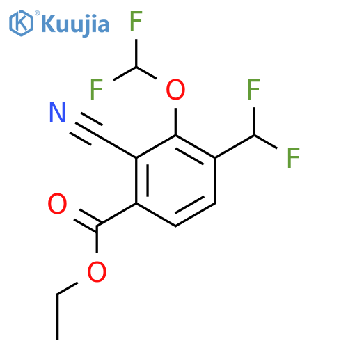 Ethyl 2-cyano-3-difluoromethoxy-4-(difluoromethyl)benzoate structure