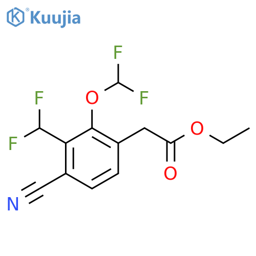 Ethyl 4-cyano-2-difluoromethoxy-3-(difluoromethyl)phenylacetate structure
