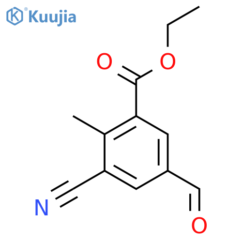 Ethyl 3-cyano-5-formyl-2-methylbenzoate structure