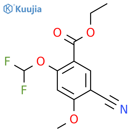 Ethyl 5-cyano-2-difluoromethoxy-4-methoxybenzoate structure