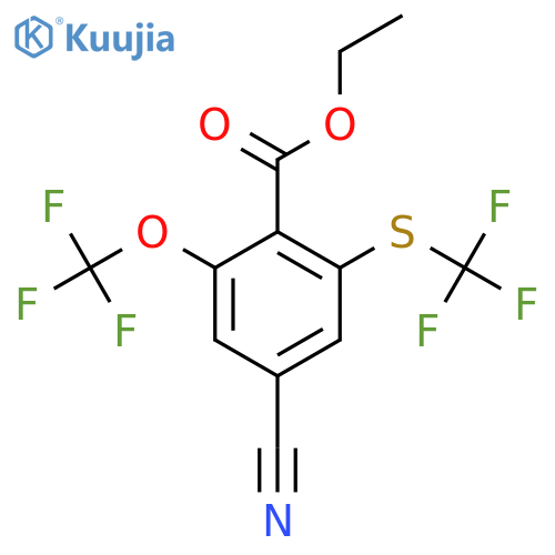 Ethyl 4-cyano-2-trifluoromethoxy-6-(trifluoromethylthio)benzoate structure