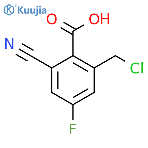 2-Chloromethyl-6-cyano-4-fluorobenzoic acid structure