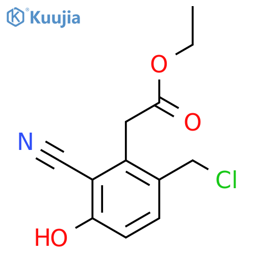 Ethyl 6-chloromethyl-2-cyano-3-hydroxyphenylacetate structure