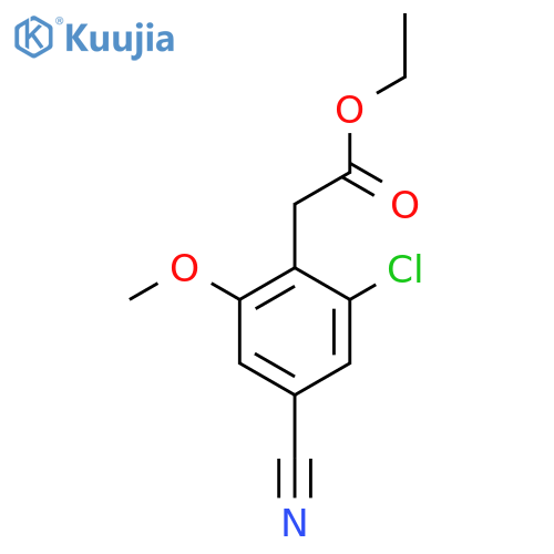 Ethyl 2-chloro-4-cyano-6-methoxyphenylacetate structure