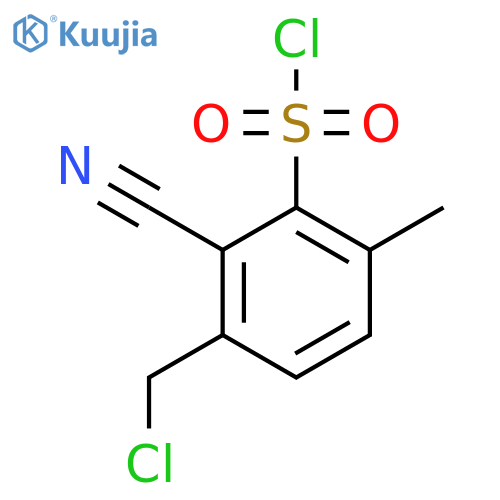 3-Chloromethyl-2-cyano-6-methylbenzenesulfonyl chloride structure