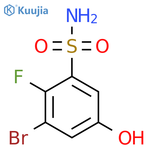 3-Bromo-2-fluoro-5-hydroxybenzenesulfonamide structure