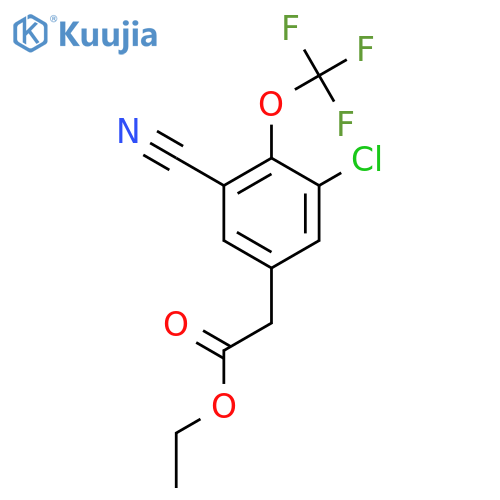 Ethyl 3-chloro-5-cyano-4-(trifluoromethoxy)phenylacetate structure