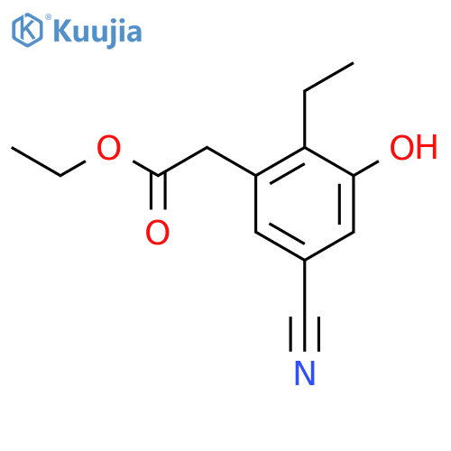 Ethyl 5-cyano-2-ethyl-3-hydroxyphenylacetate structure