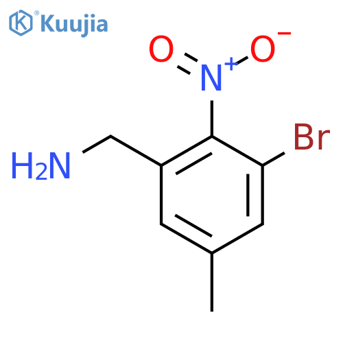 3-Bromo-5-methyl-2-nitrobenzylamine structure