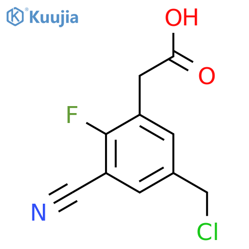 5-Chloromethyl-3-cyano-2-fluorophenylacetic acid structure