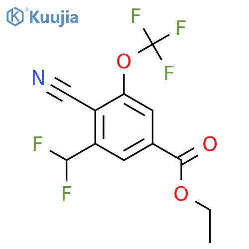 Ethyl 4-cyano-3-difluoromethyl-5-(trifluoromethoxy)benzoate structure