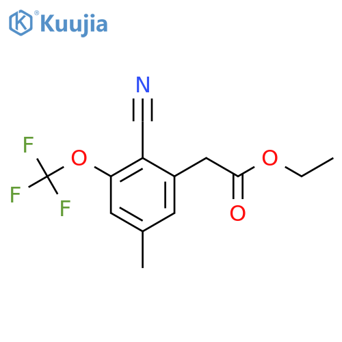 Ethyl 2-cyano-5-methyl-3-(trifluoromethoxy)phenylacetate structure
