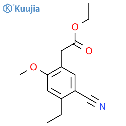 Ethyl 5-cyano-4-ethyl-2-methoxyphenylacetate structure