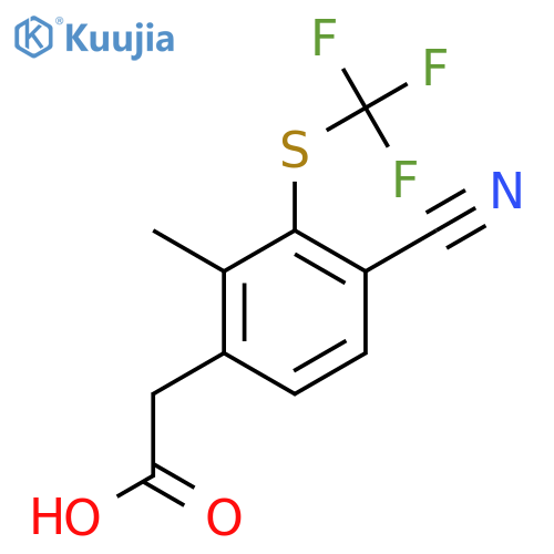 4-Cyano-2-methyl-3-(trifluoromethylthio)phenylacetic acid structure