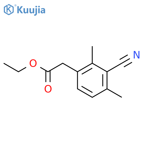 Ethyl 3-cyano-2,4-dimethylphenylacetate structure
