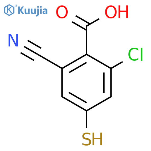 2-Chloro-6-cyano-4-mercaptobenzoic acid structure