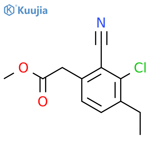 Methyl 3-chloro-2-cyano-4-ethylphenylacetate structure