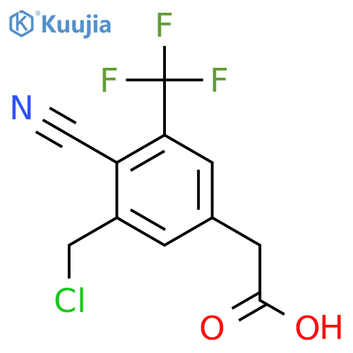 3-Chloromethyl-4-cyano-5-(trifluoromethyl)phenylacetic acid structure