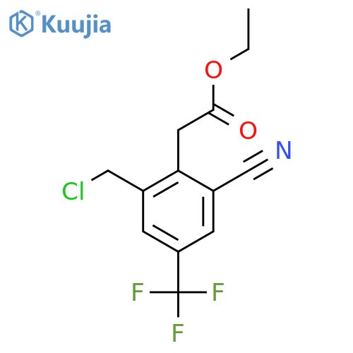 Ethyl 2-chloromethyl-6-cyano-4-(trifluoromethyl)phenylacetate structure