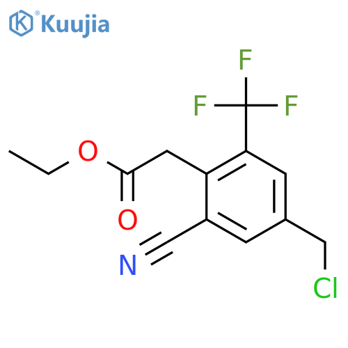 Ethyl 4-chloromethyl-2-cyano-6-(trifluoromethyl)phenylacetate structure