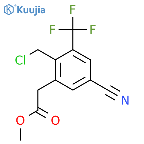 Methyl 2-chloromethyl-5-cyano-3-(trifluoromethyl)phenylacetate structure