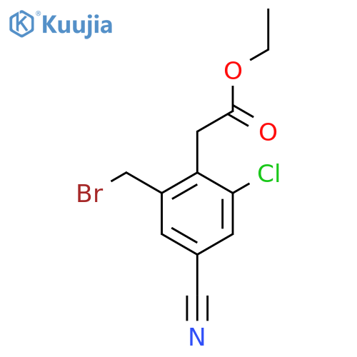 Ethyl 2-bromomethyl-6-chloro-4-cyanophenylacetate structure