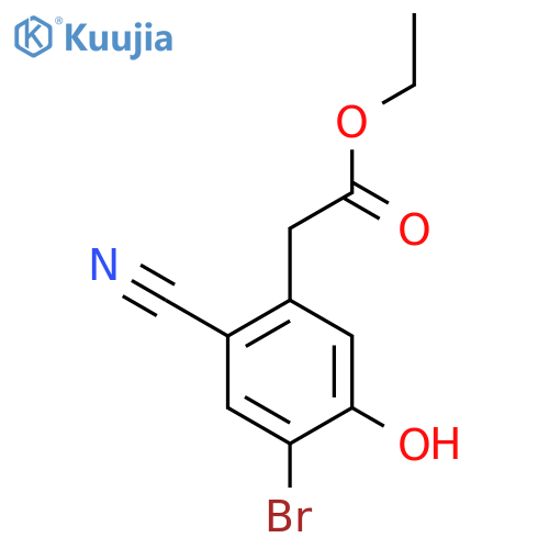 Ethyl 4-bromo-2-cyano-5-hydroxyphenylacetate structure