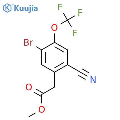Methyl 5-bromo-2-cyano-4-(trifluoromethoxy)phenylacetate structure