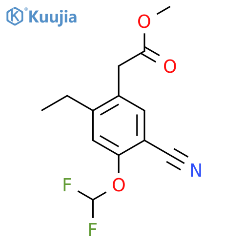 Methyl 5-cyano-4-difluoromethoxy-2-ethylphenylacetate structure