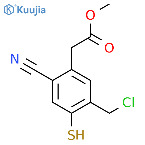 Methyl 5-chloromethyl-2-cyano-4-mercaptophenylacetate structure