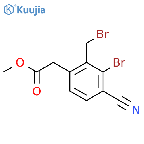Methyl 3-bromo-2-bromomethyl-4-cyanophenylacetate structure