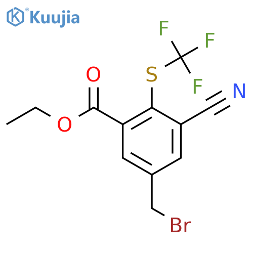 Ethyl 5-bromomethyl-3-cyano-2-(trifluoromethylthio)benzoate structure