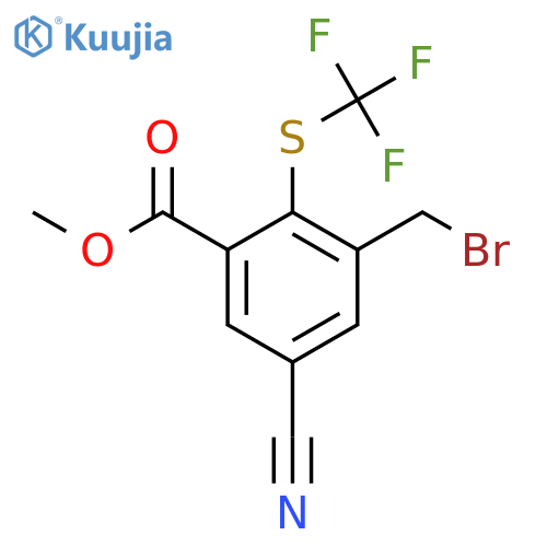 Methyl 3-bromomethyl-5-cyano-2-(trifluoromethylthio)benzoate structure