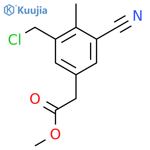Methyl 3-chloromethyl-5-cyano-4-methylphenylacetate structure