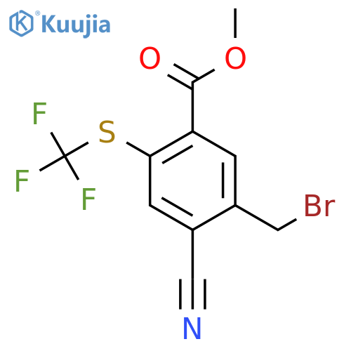 Methyl 5-bromomethyl-4-cyano-2-(trifluoromethylthio)benzoate structure