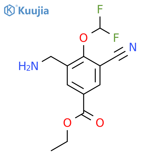 Ethyl 3-aminomethyl-5-cyano-4-(difluoromethoxy)benzoate structure