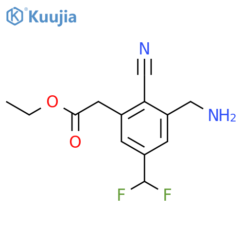 Ethyl 3-aminomethyl-2-cyano-5-(difluoromethyl)phenylacetate structure