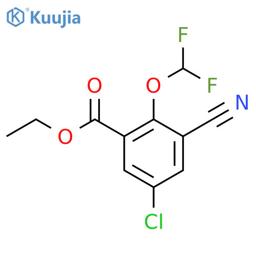 Ethyl 5-chloro-3-cyano-2-(difluoromethoxy)benzoate structure