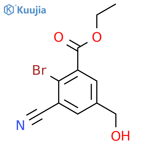 Ethyl 2-bromo-3-cyano-5-(hydroxymethyl)benzoate structure