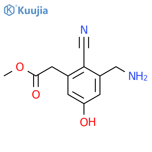 Methyl 3-aminomethyl-2-cyano-5-hydroxyphenylacetate structure