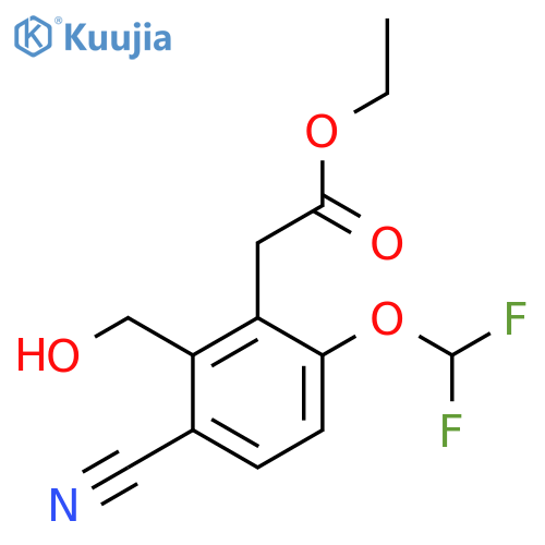 Ethyl 3-cyano-6-difluoromethoxy-2-(hydroxymethyl)phenylacetate structure