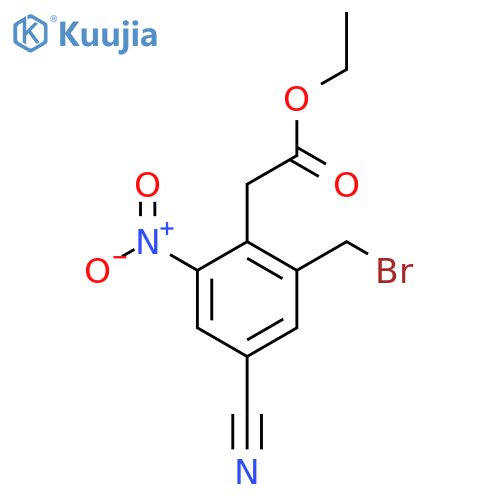 Ethyl 2-bromomethyl-4-cyano-6-nitrophenylacetate structure