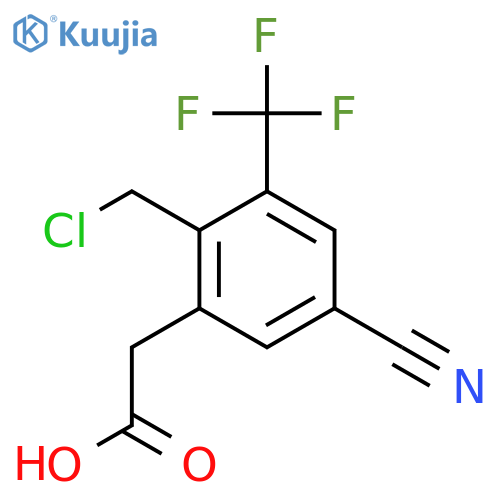 2-Chloromethyl-5-cyano-3-(trifluoromethyl)phenylacetic acid structure